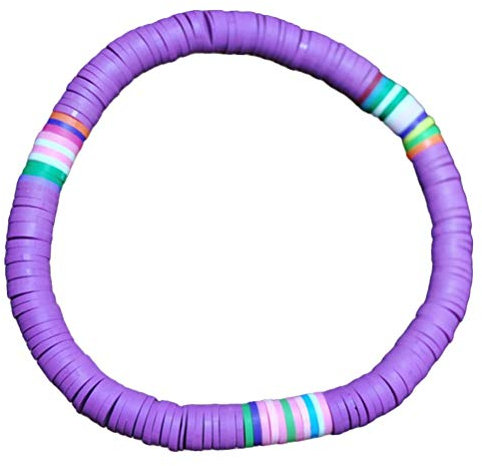 Holibanna Heishi Surfer Armb?nder Polymer Clay Regenbogen Armband Elastischen Seil Armband Perlen Freundschaft Handgelenk Kette Schmuck für Strang Lila
