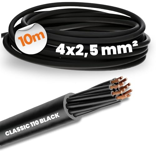 Lapp 1120343 Ölflex Classic 110 Black 0,6/1kV PVC tubo di controllo 4 x 2,5 mm² senza conduttore di protezione, per esterni, ignifugo, cavo a 4 fili, cavo di collegamento 4 x 2,5 cm
