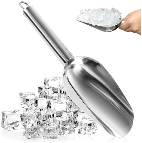 Paletta per gelato in acciaio inossidabile Robin Goods® - Paletta per farina in metallo - Paletta per alimenti - Paletta per mangime - Accessori per la cucina (1 pezzo - paletta per il ghiaccio)