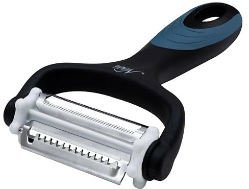 NEEZ Pelador Patatas (3 Cuchillas Rotatorias) - Multifuncion Pelapatatas per Verduras, Fruta, Zanahorias, Manzanas, Tomates, Espiralizador, Slicer & Juliana Cortador, Manual Peeler