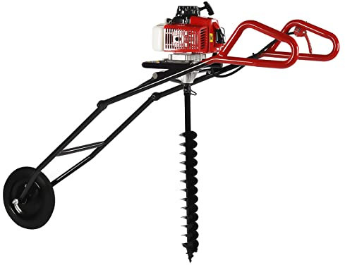 Erdlochbohrer, Locher Bodenbohrer Grubenbagger Benzin Handschieber, Erdbohrer für Faltbares, Handerdbohrer, 3HP Einzylinder 2-Takt Motor, für Landwirtschaft Forstwirtschaft