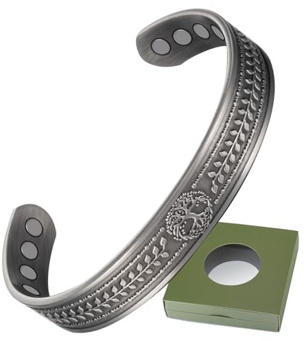 MagCopper Magnetisches Kupferarmband für Männer und Frauen, magnetischer Armreif, 17 cm, verstellbare Magnete, Schmuck mit Geschenkbox