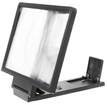 Vdaxvme Screen Magnifier for Cell Phones, 3x Magnification, Foldable Stand, Eye Protection, Black