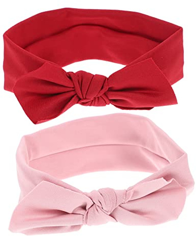 ibasenice 2pezzi Fasce Neonata Con Fiocco Da Cerchietti Elastici Per Bambine Accessorio Moda Per Compleanni e Feste e Comfort e Stile Per Ogni Occasione