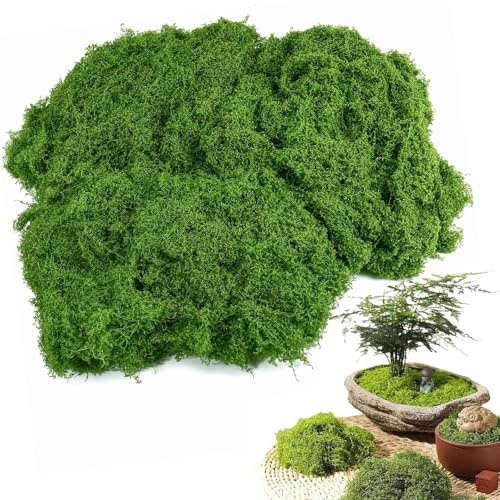 AIXIMA 100g Mousse Artificielle pour Décoration,Fausse Plante,Fake Moss,Mousse pour Décoration de Scène de l'Avent,Réutilisable,Plantes Artificielles pour Compositions Florales,Travaux Manuels
