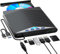 Rppiup 7 In 1 External CD DVD Drive For Laptop, USB 3.0 & Type-c CD/DVD RW ROM External DVD Drive, CD Burner With SD/TF & USB Ports, DVD Player For Laptop Mac Desktop PC Windows 11/10/8/7/XP Linux