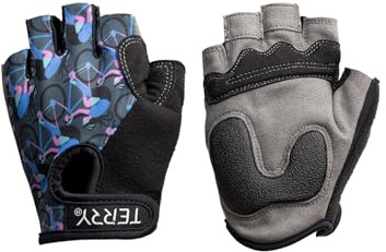 Terry Cycling Gloves for Women, T-Gloves LTD Prints, Ladies Cycling Gloves Half Finger Gel Padded Mountain Bike Glove - Peloton Girl, l