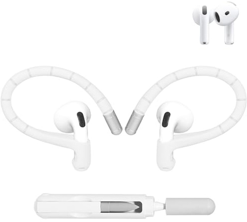 Aiivioll Öronkrok för AirPods Pro 2, AirPods Pro, AirPods 3, AirPods 4 (vit)