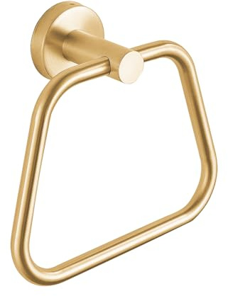 DIYZON Anneau Porte-Serviettes Or - Accessoire de Salle de Bain en Acier Inoxydable 304 - Porte-Serviettes Mural avec Design Trapézoïdal - Adapté à la Salle de Bain et à la Cuisine