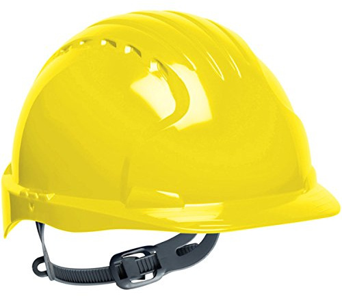 Safety Works Pro Hard Hat, Yellow, 6-Point Slip Suspension