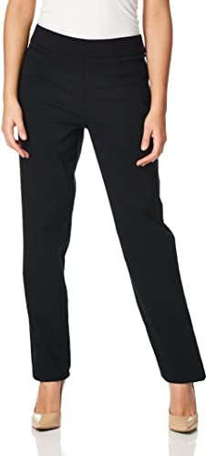 Briggs New York Women's Super Stretch Millennium Welt Pocket Pull on Career Pant, Black, 14