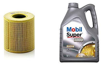 Original MANN-FILTER Ölfilter HU 711/51 X - Ölfilter Satz mit Dichtung/Dichtungssatz - Für PKW + Mobil Motorenöl Super 3000 X1 5W40, 5L