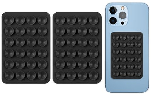 Regerly Silikon Handyhalterung Auto Saugnapf, 2 Stück Extra Starke Silikon-Saugnapfhülle quadratischer Saugnapf Handyhalter für Mobiltelefone Powerbanks Autofahren (schwarz)