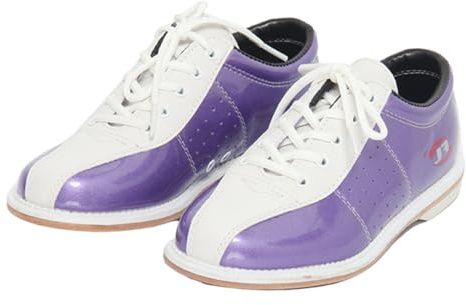 JiuQing Bowlingskor Herr Dam Nybörjarsnörning Bowling Träningsskor Glidsula Lättvikts,Purple,39 EU