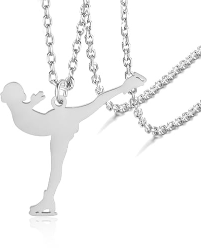 VASSAGO Ice Skate Necklace for Women Teen Figure Skating Necklace Sport Lover Charm Necklace Skate Lover Jewelry Gifts