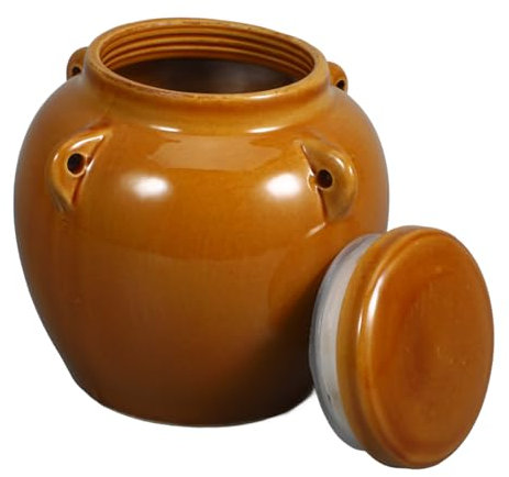 PRETYZOOM Bocal à Cornichons Céramique Avec Couvercle Contenant Pour Conserver Le Miel Et Aliments Conservés