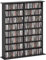 HOMCOM Bücherschrank mit 16 Regalen für 720 CDs im modernen Design, CD-Schrank aus Spanplatte, 106,5x24x123,7 cm, Schwarz