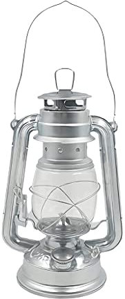 Kerosinlampa av glas Oljelampa, Klassisk fotogenlampa Metalloljelampor Hänglampa 24cm fotogenlykta Dekorativ oljelampa lykta(Silver)