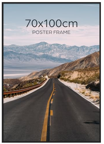 Giftgarden Marco 70x100, Marcos de Fotos Negro de Aluminio, Perfecto para Enmarcar Paisajes, Retratos, Obras de Arte y Fotografías, Ideal Opción para Espacios de Arte, Oficinas y Hogares