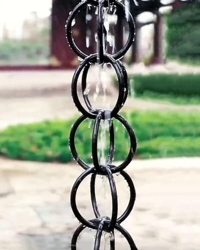 Catene da pioggia decorative in metallo per grondaie, deviatore e cattura pioggia a cascata, 2,6 m, elegante sistema di raccolta dell'acqua piovana per giardino e casa
