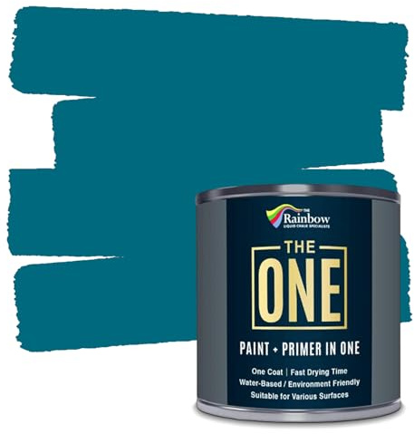 THE ONE All-In-One Paint & Primer - Teal Satin, 250 ml | Multi-Surface 1 Coat Formula | Easy Indoor & Outdoor Decorating for Home & Garden Walls, Floors & Furniture | Durable, Water-Based & Low VOC