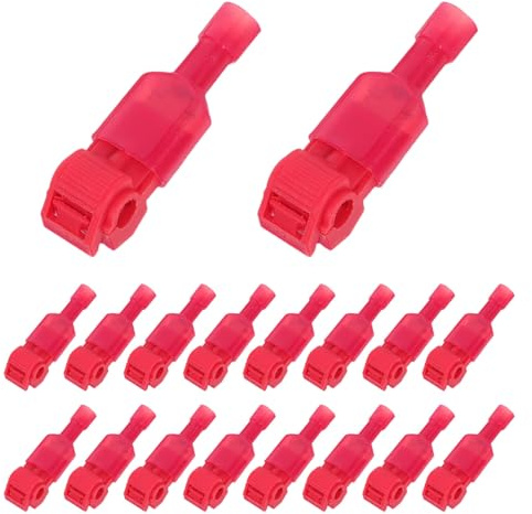 Healeved Conectores de Cable T Rápidos Protegidos para Cable Flexible 05-15 Mm² Color Rojo Terminales de Empalme T sin Daños 60 Pares para Cableado Eléctrico Hogar y Oficina
