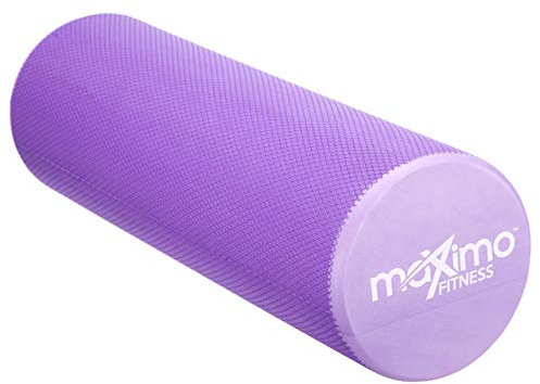 Maximo Fitness Fascia Roller for Spine and Back, Legs, Arms - Medium Hard Massage Roller for Yoga, Pilates, Regeneration After Sports (Purple, 15 cm x 45 cm)