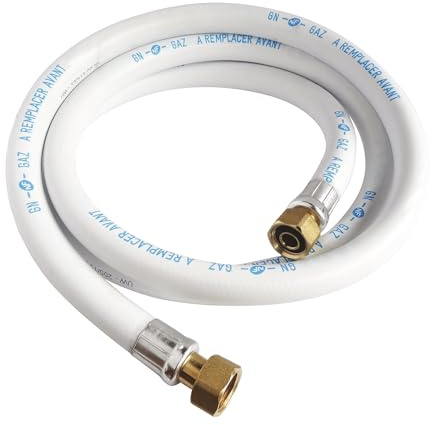 SOMATHERM FOR YOU, Flexible caoutchouc pour gaz naturel - Longueur 2 mètres - Durée de vie 10 ans - Raccords écrou tournant 15/21 - Installation facile sur tous appareils au gaz naturel