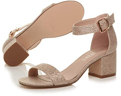 AJVANI low mid block heel ankle strap buckle casual party strappy sandals size 6 39