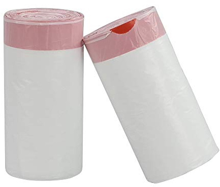 Kiddream 15 Liter Small Bin Liners Drawstring, White Bin Bags, 2 Rolls/120 Counts