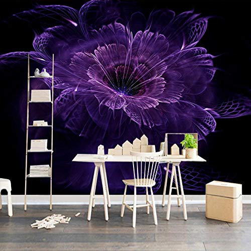 YXTSmurals Fototapete 3D Effekt Lila Mode Pflanzen Blumen Fototapeten Vlies Tapeten Wandtapete Vliestapete Wandbild Wand Schlafzimmer Wohnzimmer Büro Küche