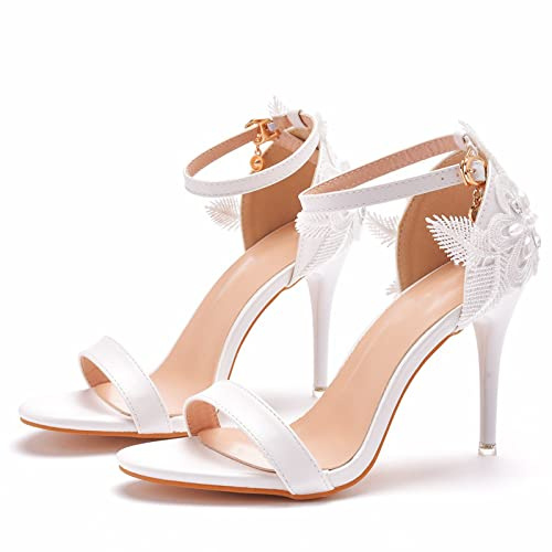 Scarpe da Sposa, Pompe da Donna, Scarpe da Sera del Partito per I Matrimoni/Damigelle/Palle/Luoghi di Alta Classe.,Bianca,38 EU