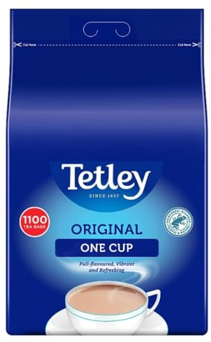 Tetley One Cup 1100 Tea Bags Schwarzer Tee aus England in der Groß-Packung mit 1100 Teebeuteln – importiert von Shestore24