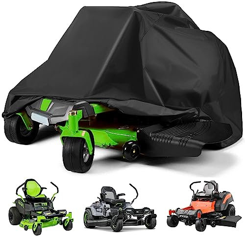 Outdoor Zero-Turn Mower Cover,Zero Turn Mower Accessories,Waterproof UV Protection Cover Universal Fits Up to 60”Mower Decks