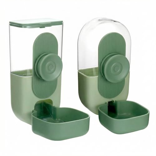 QWORK® Distributore automatico di cibo da 870 ml e distributore di acqua da 800 ml per ricci, conigli, galline, cani e gatti di piccola taglia, Mangiatoia automatica su gabbia