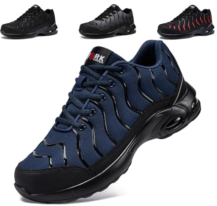 LARNMERN Zapatos Zapatos de Seguridad para Hombre Zapatos de Seguridad Seguridad Ligeros Cómodos Zapatillas Zapatillas de Seguridad Hombre Seguridad Trabajo Calzado (Azul Marino,49EU)