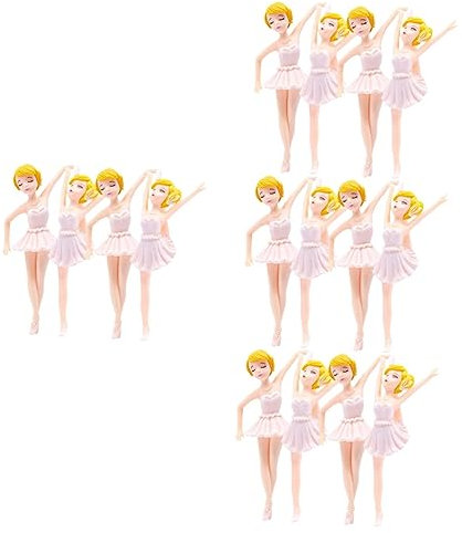 Warmhm 16stücke Ballerina Cupcake Topper Elegante Dekoration Für Kindergeburtstag Tanzpartys Und Feierlichkeiten Inklusive Weiße Und Süße Toppers Tortendeko Für Ballettliebhaber