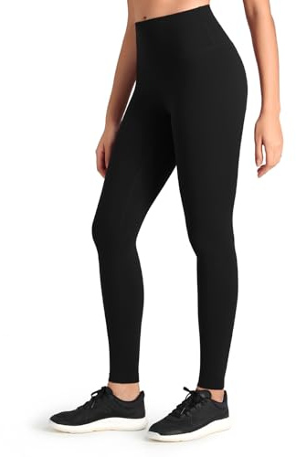 HeyNuts Workout Pro Full Length Yoga Leggings for Tall Women, Tummy Control Compression Athletic Yoga Pants 28'' Black M(8/10)
