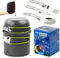 Anseom Camping Kochgeschirr Set, Aluminium Faltbare Camping Kochtopf für 1-2 Personen Outdoor Kochgeschirr mit Faltbare Besteck Camping Geschirr für Wandern Angeln Picknick