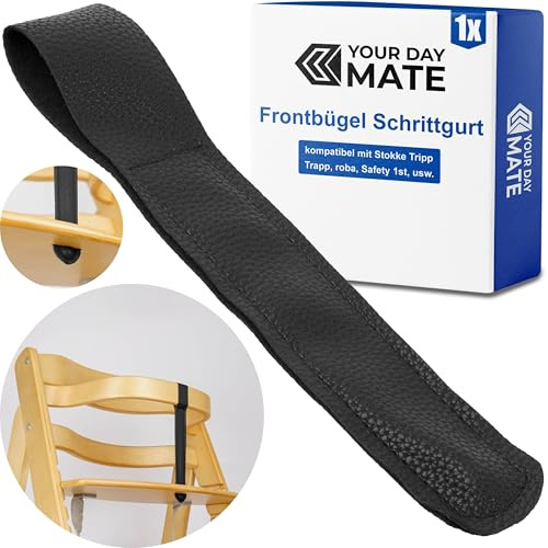Grätstropp för barnstol, 1 del, svart, tillverkad av PU-läder, selestropp kompatibel med Stokke Tripp Trapp, Safety1st, roba, Kinderkraft, ersättningsrem för främre selestång, selestropp barnstol