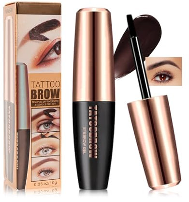 Gel Sourcils Peel Off, Gris-Marron Teinture Sourcils Tattoo Longue Durée, Waterproof et Anti-transfert, Durée de Vie de 3 Jours, Eyebrow Gel Tint Peel Off for Natural Looking Brows, Cadeau Femme-03