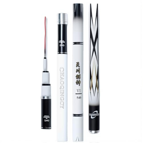 ZFF Canne A Peche Telescopique en Fibre De Carbone 8h19tone Canne A Coup Canne A Carpe Canne à PêChe Chinoise RéServoirs Et éTangs(5.4m)