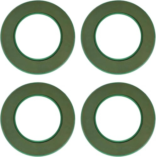 12 Inch Foam Wreath Ring Pack of 4 with Plastic Back | Durable Foam Circle Wreath Rings for Crafting, Floral Designs, and Wreath Making | Sturdy Plastic Backing for Long-Lasting Support.