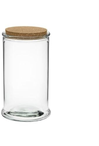 Generico Barattolo di Vetro con Tappo in Sughero, Contenitore Trasparente per Conservazione, Disponibile in 3 Misure (Medio)