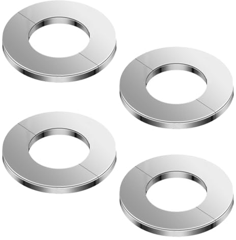 JYNXOR 4 Stück Rohrabdeckung Rosette, Edelstahl - Ø 35 mm - Verdeckt Heizungsrohre & Wasseruhren - Einfache Montage, geteiltes Design
