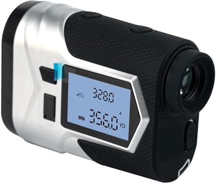 ZHFGJKSO Telémetro de Golf con Interruptor de Pendiente, Pantalla Recargable de 650/800 m, vibración, medidor de Velocidad y Distancia.(650m)