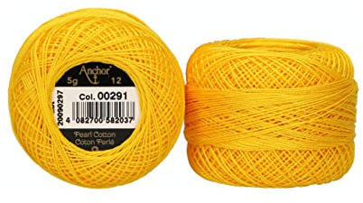 Anchor 4596012-00291 Stickgarne, 100% Baumwolle, 291, Stärke 12, 56m, 9 Gramm