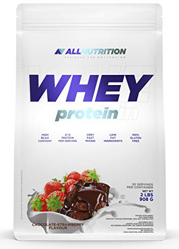 ALLNUTRITION WPC Whey Protein Pulver mit Aminosäuren - Eiweiss Protein Pulver - Fettarmes Proteinpulver Isolate für Muskelaufbau und Erholung nach dem Fitness - 908g - Chocolate Strawberry