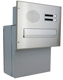 F-04 Cassetta postale passante a muro in acciaio inox con 2 campanelli e citofono (profondità: 18-27 cm) - LETTERBOX24.de 2 Klingeltaster