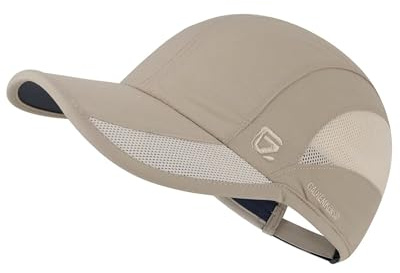 GADIEMKENSD Cappello sportivo non strutturato ad asciugatura rapida per protezione solare unisex da esterno, Kaki, 56/60 cm